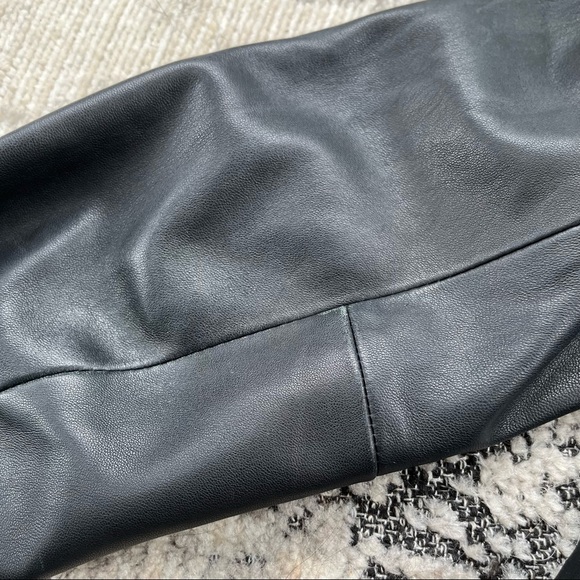 💔 SOLD 💔 White House Black Market Black Leather Peplum Jacket - Picture 12 of 13